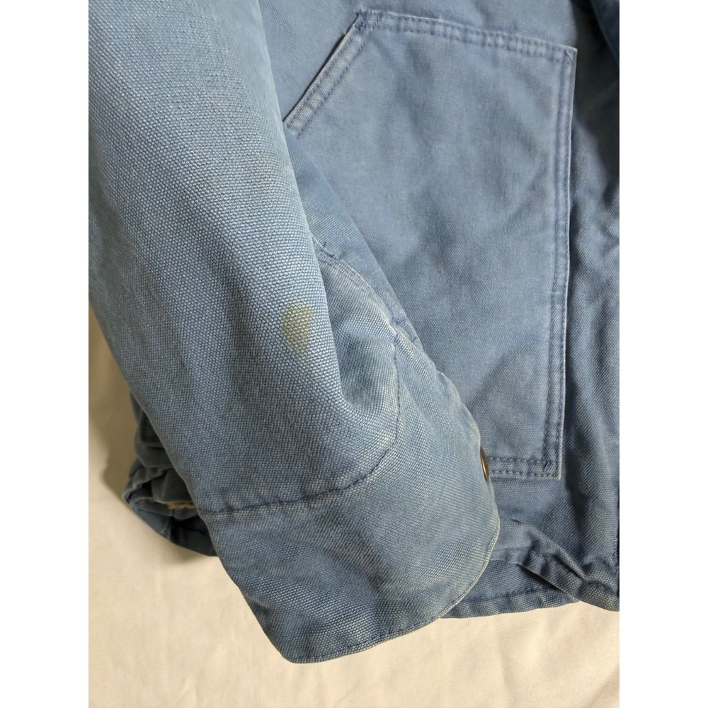 Vintage Carhartt WJ022 FHB Blue Womens Jacket Sherpa Lined Sandstone Duck Coat - Picture 5 of 16